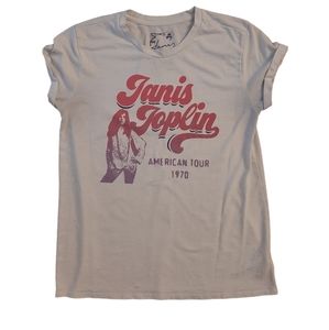 Women's Lucky Brand Janis Joplin American Tour T-Shirt Top White Size Small